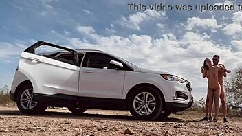 blonde couple caught naked in public sex