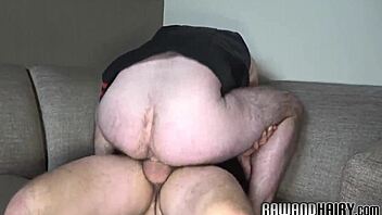 chubby bearded bear gets anally fucked on the sofa 😈