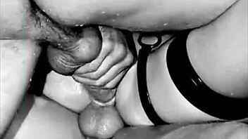 I'm a slut with big tits getting roughed up in double penetration. Oh god, it's so intense!