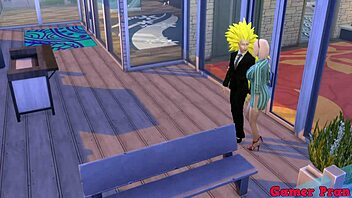 Hinata and her companions encounter Sakura at a bar, leading to an invitation for drinks which ultimately results in anal sex on a table. This scene features big tits, a big ass, and a girlfriend who engages in cuckoldry while playing a game.