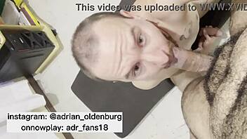 Adrian sucking big cock in gay amateur public scene.