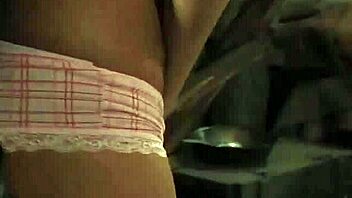 touching her young 18+ lesbian pussy is amazing, she's bound in lingerie and groped all over