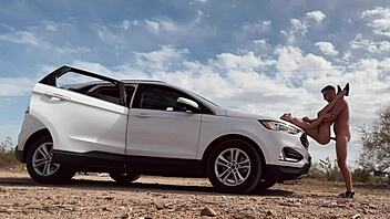 blonde couple caught naked in public sex