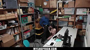 suspect caught redhanded stealing and taken to mall back office for punishment ivy aura