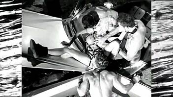 I'm a slut with big tits getting roughed up in double penetration. Oh god, it's so intense!