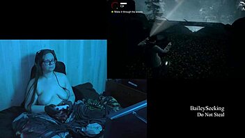 Naked Alan Wake playthrough part 3 with big tits brunette.