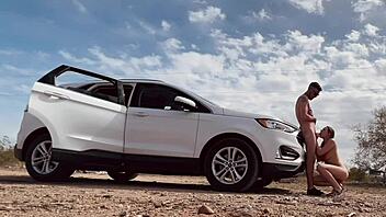 blonde couple caught naked in public sex