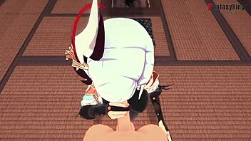 Shenhe Gives Passionate Blowjob POV in Genshin Impact