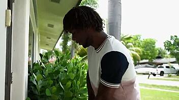 Nerdy blonde girl gets banged hard by her boyfriend's black stepbrother