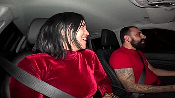 Bald couple explores anal pleasure in the woods