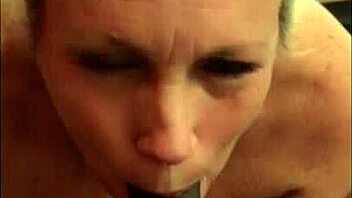 Blonde MILF sucks monster cock in intense BJ compilation ending with facial