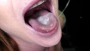 Busty sophia returns for round two with monster cock blowjob and cum swallow