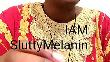 Ebony milf solo masturbation session