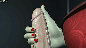 Scarlet's rough handjob leaves guy moaning in humiliation