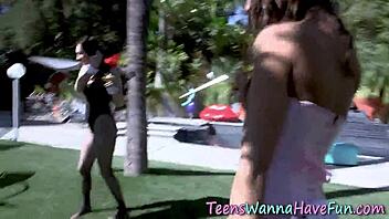 Real Teens In Lingerie And Stockings Suck Monster Cocks