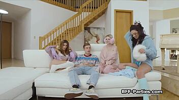 Big Dick Pounding Of Three Horny Girlfriends