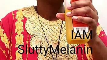 Ebony milf solo masturbation session