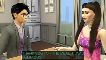 Asian father and daughter engage in intimate moment of sexual exploration