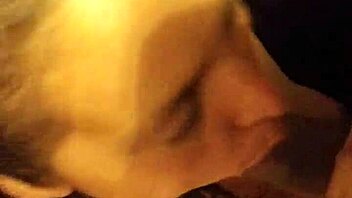 this dope whore is sucking that big black monster cock with her natural tits out