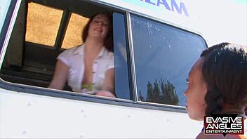 Ebony Licks Redhead's Pussy Teaser