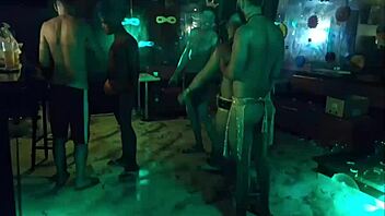 carnival warmup turns into a wild gay orgy with anal and creampie