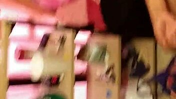 this dope whore is sucking that big black monster cock with her natural tits out