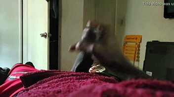 Amateur guy masturbating with a big black cock