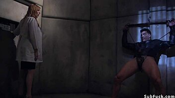 big tits intern in office bondage session