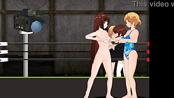 Princess Nina fights Karin in the ring