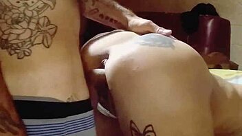 Shaved couple engages in oral and sex activities