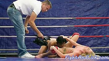 wanna see glamour babes wrestling and licking shaved pussies?