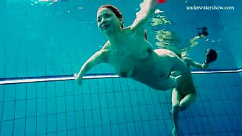 Avenna, Nina Mohnatka, and Marketa enjoy a relaxing swim in the pool together