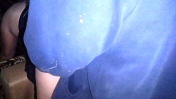 Latina couple pulls thong aside for sex.