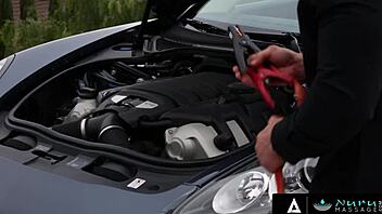 Busty Masseuse’s Pussy Wrecked by Mechanic’s Huge Cock