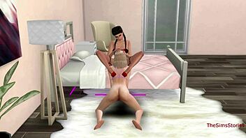 Straight Sims 4 girl lured into lesbian scissoring