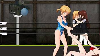 Princess Nina fights Karin in the ring