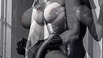 Wow, check this AI-generated busty brunette in a classic film noir vibe! 😍