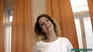 Hot blonde amateur teen BLOWS in this scene