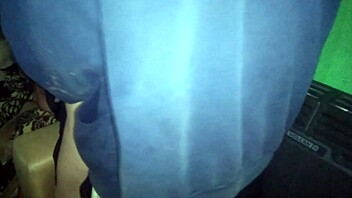 Latina couple pulls thong aside for sex.