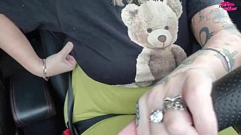Driving With My Huge Tits Out, Teasing Every Guy On The Road