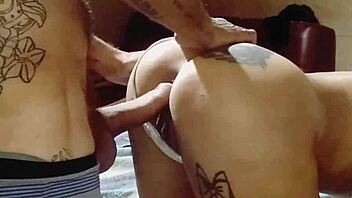 Shaved couple engages in oral and sex activities