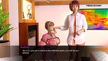 Lola, Audrey, and John engage in a steamy threesome at Dusklight Manor, including lesbian love-making