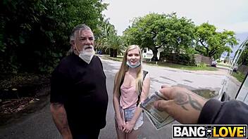 Amateur girl receives oral and pussy creampake from her dad