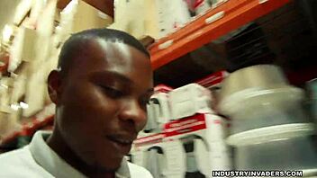 Spanish teen Maria deepthroats big black cock in public park.