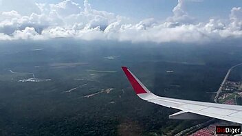 Extreme public sex on an airplane: A thrilling encounter with a stewardess