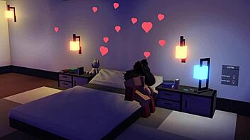 A demon's lustful encounter with a slutty fan on Roblox