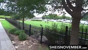 Does this ebony student seduce her teacher with her huge tits?