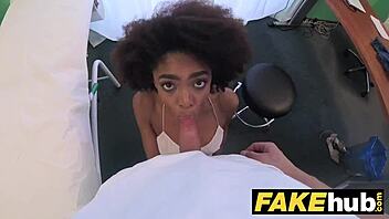 Fake hospital doctor's POV as he has rough sex with a black Brazilian patient