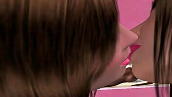 Brunette twin lesbians dominate with toys. Their intense 3D anime kissing and pussy play drive wild orgasms.