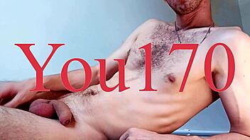 Gay man pleasures himself and moans while masturbating